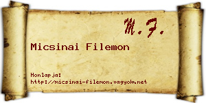 Micsinai Filemon névjegykártya